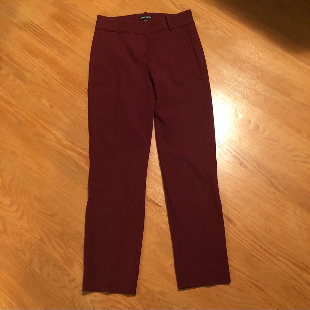 NWT jcrew Mechantile dress pants, size 2, wine